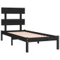 Giroletto Nero in Legno Massello 75x190 cm 2FT6 Small Single Giroletto Nero in Legno Massello 75x190 cm 2FT6 Small Single