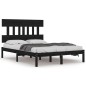 Giroletto Nero in Legno Massello 120x190 cm 4FT Small Double