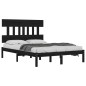 Giroletto Nero in Legno Massello 120x190 cm 4FT Small Double