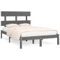 Giroletto Grigio in Legno Massello 135x190 cm 4FT6 Double Giroletto Grigio in Legno Massello 135x190 cm 4FT6 Double