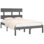 Giroletto Grigio in Legno Massello 135x190 cm 4FT6 Double Giroletto Grigio in Legno Massello 135x190 cm 4FT6 Double