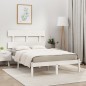 Giroletto Bianco in Legno Massello 150x200 cm 5FT King Size Giroletto Bianco in Legno Massello 150x200 cm 5FT King Size