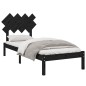 Giroletto Nero 90x190 cm 3FT Single in Legno Massello Giroletto Nero 90x190 cm 3FT Single in Legno Massello