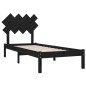 Giroletto Nero 90x190 cm 3FT Single in Legno Massello Giroletto Nero 90x190 cm 3FT Single in Legno Massello