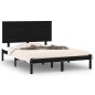 Giroletto Nero in Legno Massello 120x190 cm 4FT Small Double Giroletto Nero in Legno Massello 120x190 cm 4FT Small Double