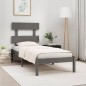 Giroletto Grigio in Legno Massello 90x190 cm 3FT6 Single Giroletto Grigio in Legno Massello 90x190 cm 3FT6 Single