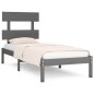 Giroletto Grigio in Legno Massello 90x190 cm 3FT6 Single Giroletto Grigio in Legno Massello 90x190 cm 3FT6 Single