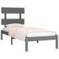 Giroletto Grigio in Legno Massello 90x190 cm 3FT6 Single Giroletto Grigio in Legno Massello 90x190 cm 3FT6 Single