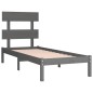 Giroletto Grigio in Legno Massello 90x190 cm 3FT6 Single Giroletto Grigio in Legno Massello 90x190 cm 3FT6 Single