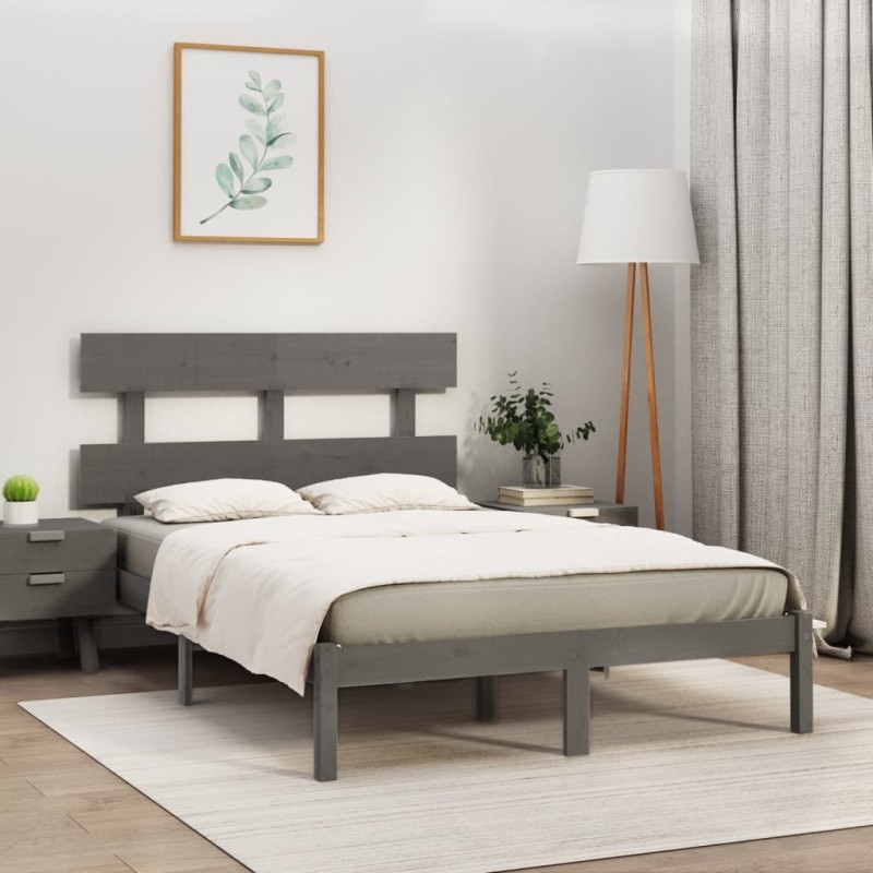 Giroletto Grigio in Legno Massello 180x200 cm 6FT Super King Giroletto Grigio in Legno Massello 180x200 cm 6FT Super King