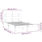 Giroletto Grigio in Legno Massello 180x200 cm 6FT Super King Giroletto Grigio in Legno Massello 180x200 cm 6FT Super King