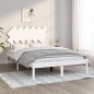vidaXL Giroletto Bianco 135x190 cm Double in legno Massello vidaXL Giroletto Bianco 135x190 cm Double in legno Massello