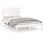 vidaXL Giroletto Bianco 135x190 cm Double in legno Massello vidaXL Giroletto Bianco 135x190 cm Double in legno Massello