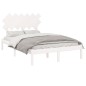 vidaXL Giroletto Bianco 135x190 cm Double in legno Massello vidaXL Giroletto Bianco 135x190 cm Double in legno Massello
