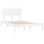 vidaXL Giroletto Bianco 135x190 cm Double in legno Massello vidaXL Giroletto Bianco 135x190 cm Double in legno Massello