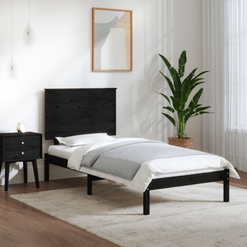 Giroletto Nero in Legno Massello di Pino 100x200 cm