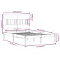 Giroletto Nero in Legno Massello 135x190 cm 4FT6 Double Giroletto Nero in Legno Massello 135x190 cm 4FT6 Double
