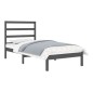 Giroletto Grigio in Legno Massello 90x190 cm 3FT Single Giroletto Grigio in Legno Massello 90x190 cm 3FT Single