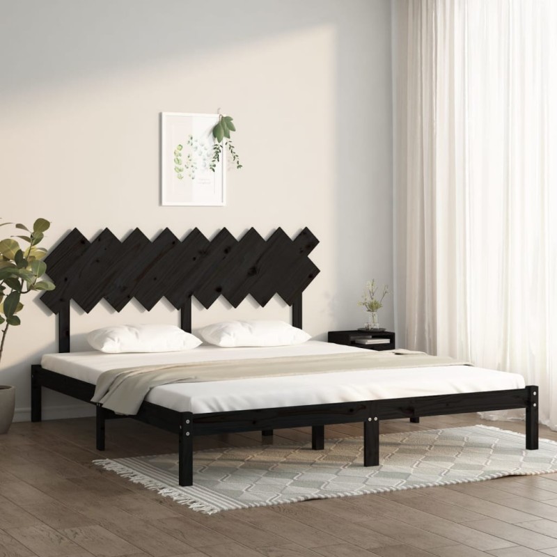 Giroletto Nero 180x200 cm 6FT Super King in Legno Massello Giroletto Nero 180x200 cm 6FT Super King in Legno Massello