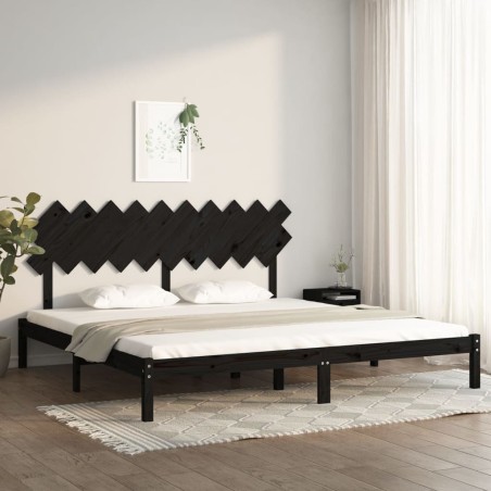 vidaXL Giroletto Nero 200x200 cm in Legno Massello