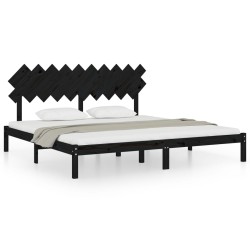 vidaXL Giroletto Nero 200x200 cm in Legno Massello