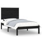 Giroletto Nero in Legno Massello 75x190 cm 2FT6 Small Single