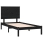 Giroletto Nero in Legno Massello 75x190 cm 2FT6 Small Single