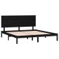 Giroletto Nero in Legno Massello 150x200 cm 5FT King Size