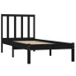 Giroletto Nero in Legno Massello di Pino 90x200 cm