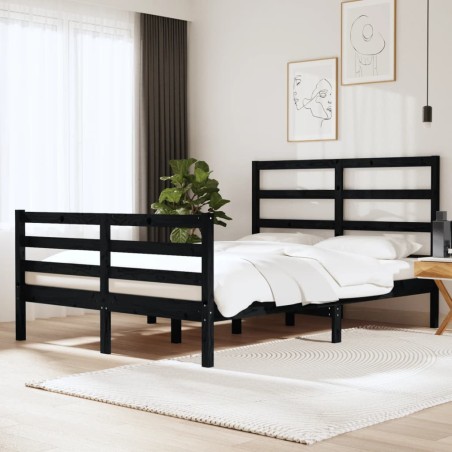 Giroletto Nero Legno Massello Pino 120x190 cm 4FT Small Double