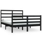 Giroletto Nero Legno Massello Pino 120x190 cm 4FT Small Double Giroletto Nero Legno Massello Pino 120x190 cm 4FT Small Double