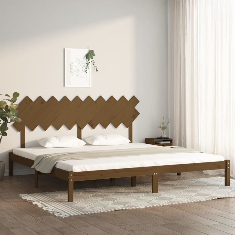 vidaXL Giroletto senza Materasso Ambra 200x200 Legno Massello vidaXL Giroletto senza Materasso Ambra 200x200 Legno Massello