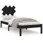 Giroletto Nero 75x190 cm 2FT6 Small Single in Legno Massello Giroletto Nero 75x190 cm 2FT6 Small Single in Legno Massello