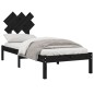 Giroletto Nero 75x190 cm 2FT6 Small Single in Legno Massello Giroletto Nero 75x190 cm 2FT6 Small Single in Legno Massello