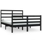 Giroletto Nero Legno Massello di Pino 150x200 cm 5FT King Size
