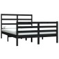Giroletto Nero Legno Massello di Pino 150x200 cm 5FT King Size