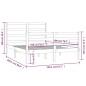 Giroletto Nero Legno Massello di Pino 150x200 cm 5FT King Size