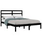 Giroletto Nero in Legno Massello 150x200 cm 5FT King Size Giroletto Nero in Legno Massello 150x200 cm 5FT King Size