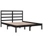 Giroletto Nero in Legno Massello 150x200 cm 5FT King Size Giroletto Nero in Legno Massello 150x200 cm 5FT King Size