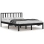Giroletto Nero Legno Massello Pino 120x190 cm 4FT Small Double Giroletto Nero Legno Massello Pino 120x190 cm 4FT Small Double