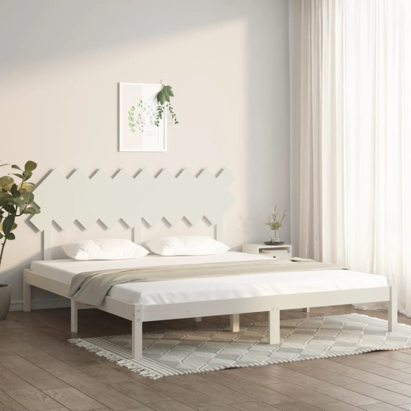 Giroletto Bianco 180x200 cm 6FT Super King in Legno Massello Giroletto Bianco 180x200 cm 6FT Super King in Legno Massello