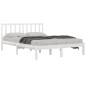 Giroletto Bianco Legno Massello di Pino 135x190 cm 4FT6 Double Giroletto Bianco Legno Massello di Pino 135x190 cm 4FT6 Double