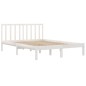 Giroletto Bianco Legno Massello di Pino 135x190 cm 4FT6 Double Giroletto Bianco Legno Massello di Pino 135x190 cm 4FT6 Double