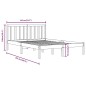 Giroletto Bianco Legno Massello di Pino 135x190 cm 4FT6 Double Giroletto Bianco Legno Massello di Pino 135x190 cm 4FT6 Double