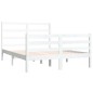 Giroletto Bianco in Legno Massello Pino 135x190 cm 4FT6 Double Giroletto Bianco in Legno Massello Pino 135x190 cm 4FT6 Double