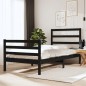 Giroletto Nero Legno Massello Pino 75x190 cm 2FT6 Small Single