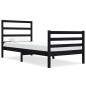 Giroletto Nero Legno Massello Pino 75x190 cm 2FT6 Small Single