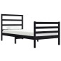 Giroletto Nero Legno Massello Pino 75x190 cm 2FT6 Small Single