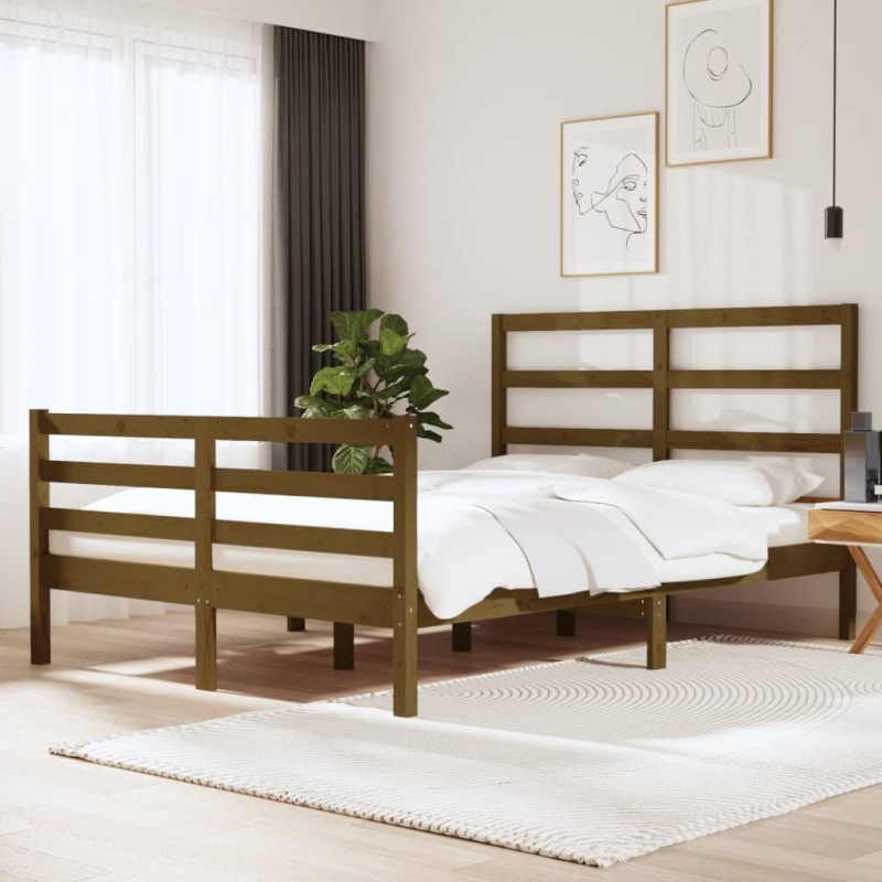 Giroletto Miele Legno Massello Pino 120x190 cm 4FT Small Double Giroletto Miele Legno Massello Pino 120x190 cm 4FT Small Double
