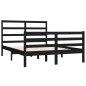 Giroletto Nero in Legno Massello di Pino 135x190 cm 4FT6 Double Giroletto Nero in Legno Massello di Pino 135x190 cm 4FT6 Double